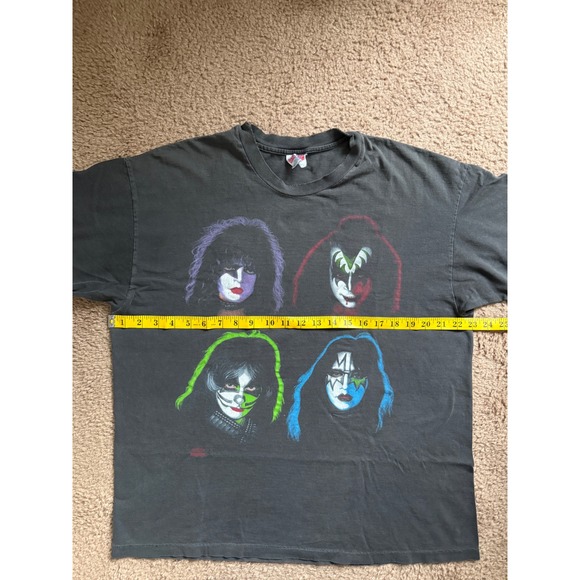 Hanes T Shirt Men XL Black Kiss Band Rock ConcertGraphic Tee Vintage 90 - Picture 6 of 8